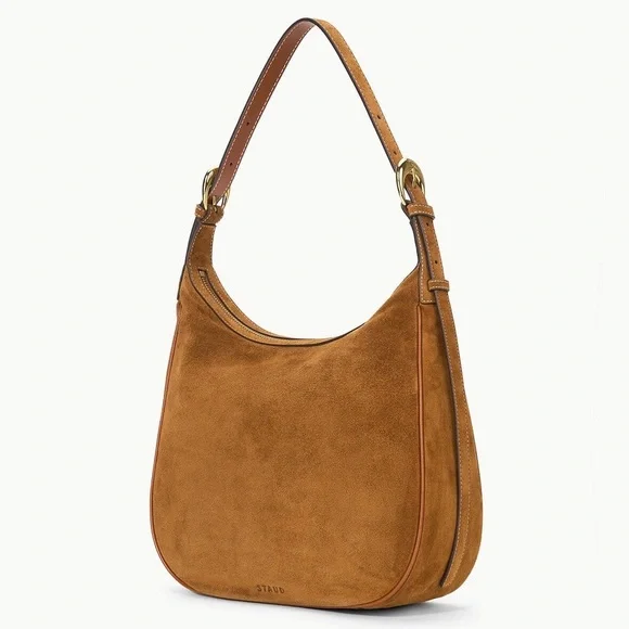 Staud Pine Leather Hobo Bag in Tan Suede - Picture 2 of 16